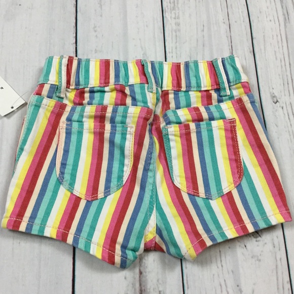 Gap Girls 18 24 Months Kitten Shirt & Rainbow Denim Shorts Outfit - Picture 4 of 5